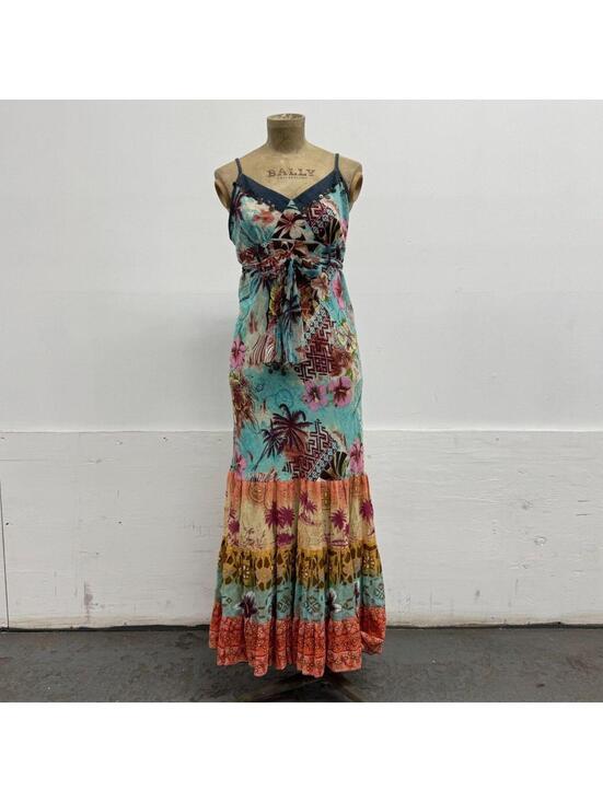 Derhy Dresses & Skirts - Vintage Y2K Derhy Tropical Blue Printed Maxi Dress